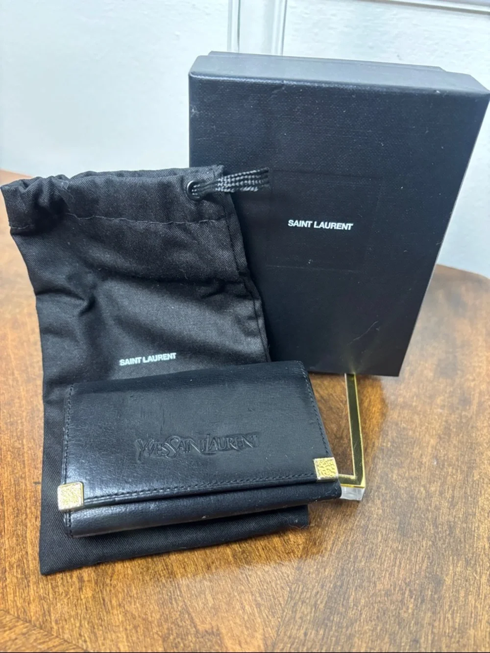 Yves Saint Laurent Black Leather Key & Card Holder Wallet- Full Inclusion - Picture 12 of 16